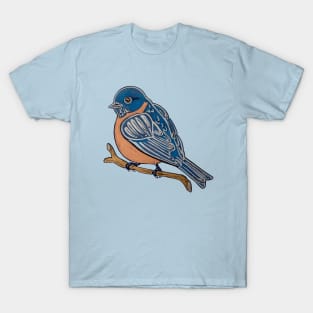 Eastern Blue Bird Primitive Graphic T-Shirt